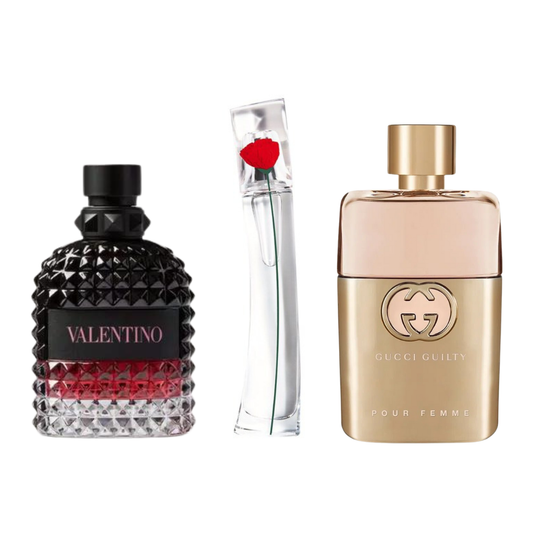 Set de 3 parfumuri 3 Gucci Guilt, Valentini Intense, Flower Kenzo 100ml